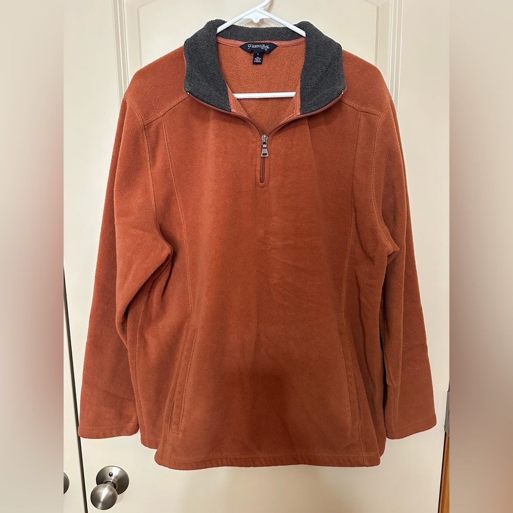Men’s St. John’s Bay Quarter Zip-Men’s Long Sleeve pullover Sweater- orange